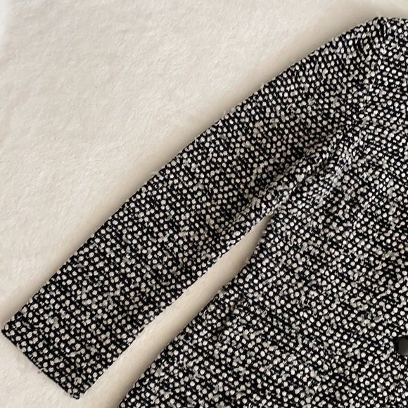 St. John | Textured Knit One Button Long Blazer Jacket Black/White (10) - Picture 6 of 16